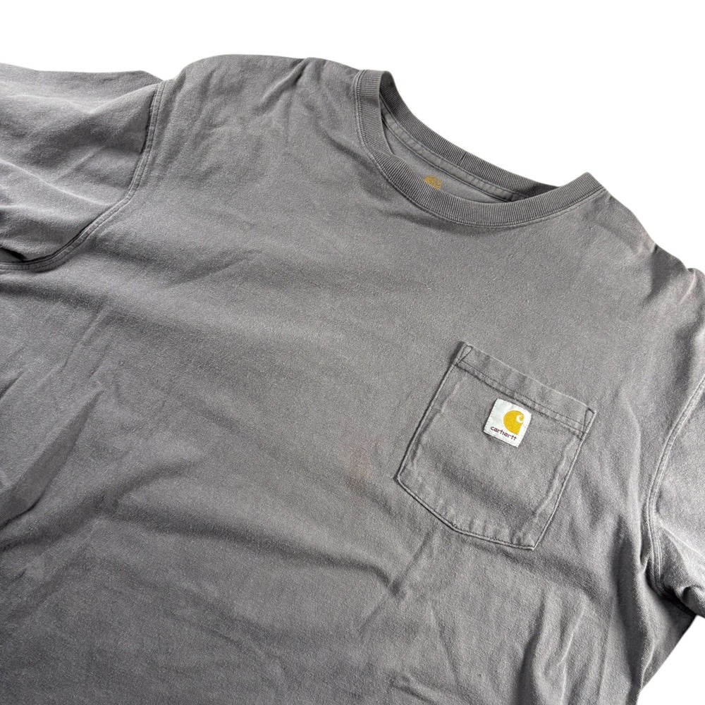 Carhartt Mens XL Tall Gray Short Sleeve Pocket T-Shirt Streetwear‎ grunge